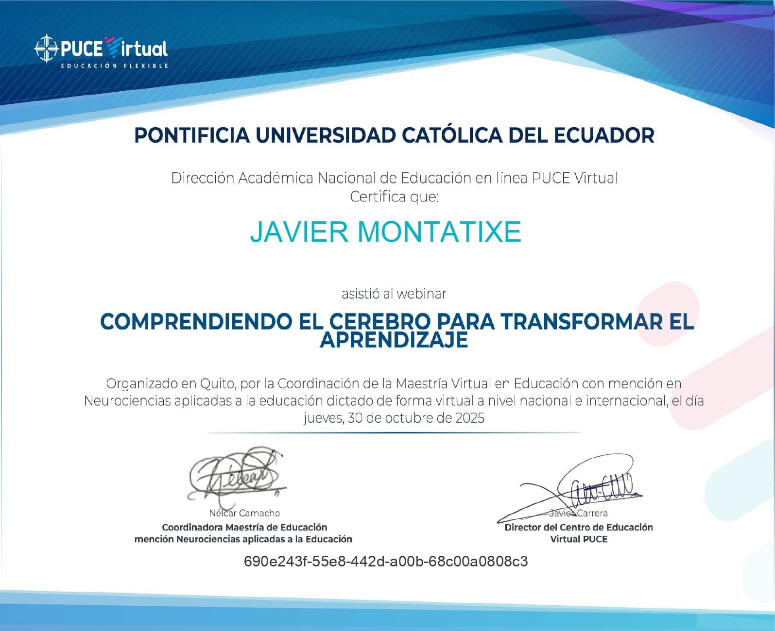 Certificado de Understanding the Brain to Transform Learning